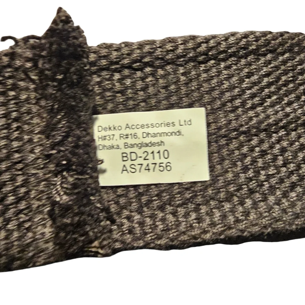 Brown Canvas Woven Belt with D Ring Silver Buckle